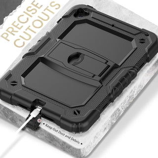 Husa premium Sigloo pentru Apple iPad Mini 7/6 (2024/2021), 8.3", Protectie Completa, Suport Creion, Stand Built -in, Curea Umar, Anti-Soc, Negru