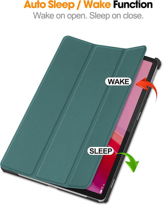 Husa Slim Sigloo, Smart Cover, Trifold, pentru Lenovo Tab M11 2024 (TB-330FU/TB-330XU/TB-331FC), 11", Pine Green
