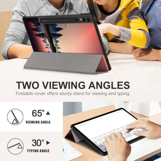 Husa tableta Lenovo Tab P12 (TB370FU) 12.7 inch, 2023, functie sleep/wake-up, ultralight de tip stand, Sigloo, Mirror in The Lake