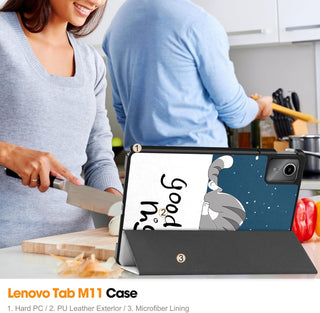 Husa Slim Sigloo, Smart Cover, Trifold, pentru Lenovo Tab M11 2024 (TB-330FU/TB-330XU/TB-331FC), 11", Good Night