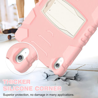 Hus? Shockproof Armor pentru Samsung Galaxy Tab A9, 8.7", Sigloo, stand Built-in, Protectie 360, Roz