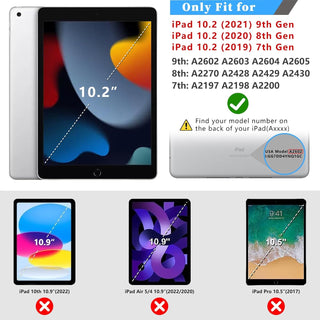 Husa Sigloo pentru Apple iPad 9th/8th/7th Gen (2021/2020/2019), 10.2'', Protectie Completa, Suport Creion, Stand Fluture, Curea Umar, Anti-Soc, Mov Multicolor