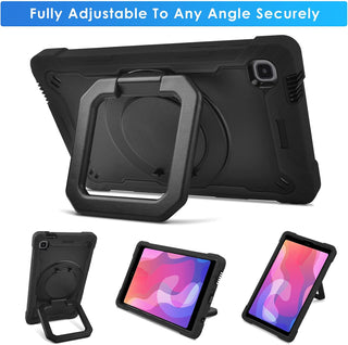 Husa premium Sigloo pentru Apple iPad Mini 7/6 (2024/2021), 8.3", Protectie Completa, Suport Creion, Stand Rotativ, Curea Umar, Anti-Soc, Negru