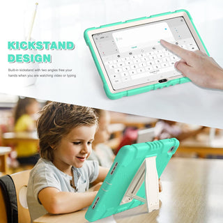 Hus? Shockproof Armor pentru Samsung Galaxy Tab S6 Lite (P610/P 613/P615/P619), 10.4", Sigloo, stand Built-in, Protectie 360, Verde Aprins