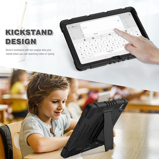 Hus? Shockproof Armor pentru Samsung Galaxy Tab S6 Lite (P610/P 613/P615/P619), 10.4", Sigloo, stand Built-in, Protectie 360, Negru