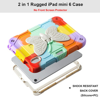 Husa premium Sigloo pentru Apple iPad Mini 7/6 (2024/2021), 8.3", Protectie Completa, Suport Creion, Stand Fluture, Curea Umar, Antisok, Verde multicolor