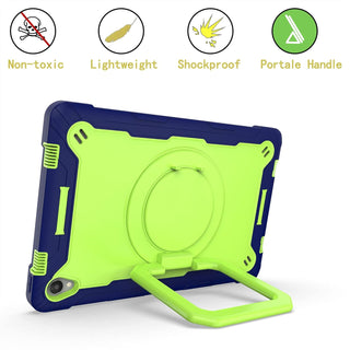 Husa Sigloo pentru Apple iPad 9th/8th/7th Gen (2021/2020/2019), 10.2'', Protectie Completa, Suport Creion, Stand Rotativ, Curea Umar, Anti-Soc, Verde Albastru