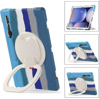 Husa pentru tableta Samsung Galaxy Tab S8 Plus, S7 FE, S7 Plus, Sigloo, Rezistenta la Socuri, cu Suport Rotativ 360°, Curea de Mana/Umar, Protectie Completa – Albastru