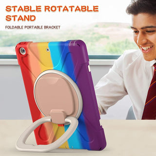 Husa reziztenta pentru iPad Air 10.9" (Gen. 5/4) si iPad Pro 11" (Gen. 1–4), Carcasa rezistenta 3-in-1, Suport 360°, Curea mana, Rosu multicolor