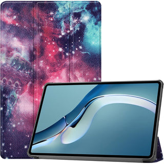 Husa pentru tableta Huawei MatePad Pro 12.6 2021, din piele PU de calitate superioara, Milky Way