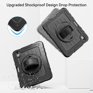 Husa Sigloo pentru iPad Pro 11" (2024, Gen. 5) – Protectie militara antisoc, Stand 360°, Curea de mana si umar, Negru