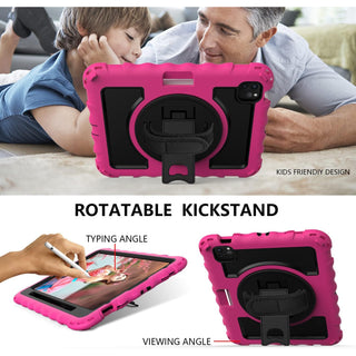 Husă Sigloo 3-in-1 pentru iPad Air 10.9" și Pro 11", roz bombon, rezistență, suport rotativ