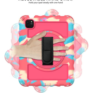 Husa rezistenta pentru iPad Pro 11" (2024, Gen. 5) – Protectie militara antisoc, Stand 360°, Curea de mana si umar, Armi multicolor