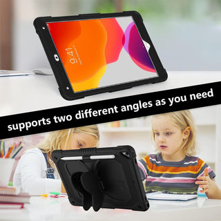 Husa Sigloo pentru iPad 9.7" (iPad 5/6, Air 2, Pro 9.7) cu Suport Aripi de Fluture, Suport Creion, Protectie Rigida Antisoc – Negru