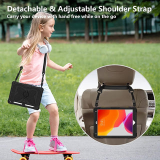 Husa Sigloo pentru iPad 9.7" (iPad 5/6, Air 2, Pro 9.7) cu Suport Aripi de Fluture, Suport Creion, Protectie Rigida Antisoc – Negru