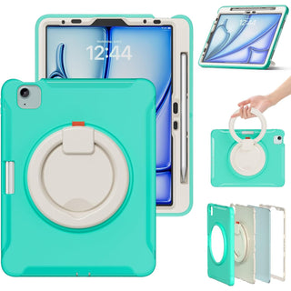 Husa de Protectie pentru iPad Air 11" (M3 2025 / M2 2024), IPad Air5, Antisoc, Suport 360°, Suport SmartPEN, Carcasa Robusta Copii & Adulti