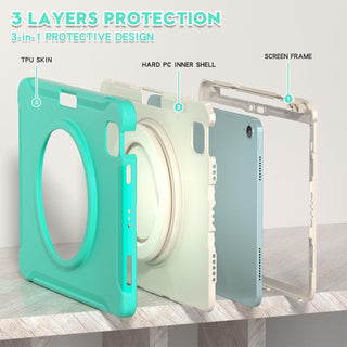 Husa de Protectie pentru iPad Air 11" (M3 2025 / M2 2024), IPad Air5, Antisoc, Suport 360°, Suport SmartPEN, Carcasa Robusta Copii & Adulti