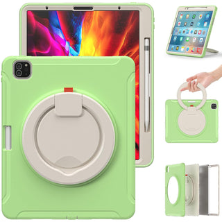 Husa de Protectie pentru iPad Air 11/ Air5, Antisoc, Suport 360°, Suport SmartPEN, Carcasa Robusta Copii & Adulti, Verde fistic