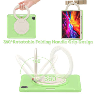 Husa de Protectie pentru iPad Air 11/ Air5, Antisoc, Suport 360°, Suport SmartPEN, Carcasa Robusta Copii & Adulti, Verde fistic