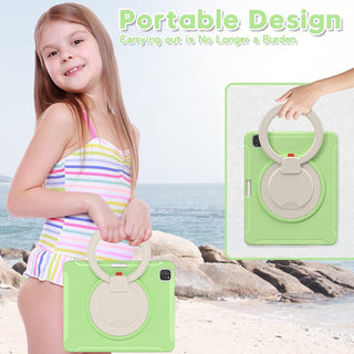 Husa de Protectie pentru iPad Air 11/ Air5, Antisoc, Suport 360°, Suport SmartPEN, Carcasa Robusta Copii & Adulti, Verde fistic