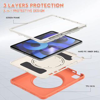 Husa de Protectie pentru iPad Air 11 inch, Sigloo, Antisoc, Suport 360, Portocalie