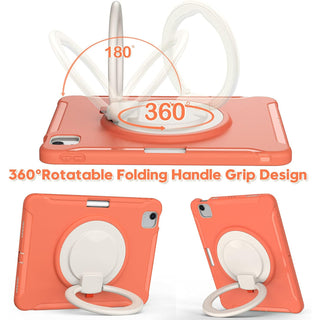 Husa de Protectie pentru iPad Air 11 inch, Sigloo, Antisoc, Suport 360, Portocalie