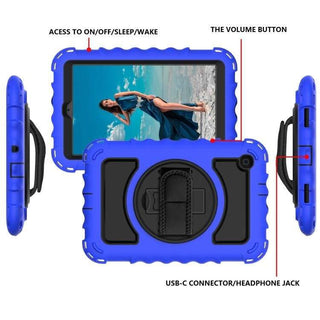Husa Shockproof Armor pentru Samsung Galaxy Tab A7 (SM-T500/T505/T507), 10.4", Sigloo, stand Built-in, Protectie 360, Albastru