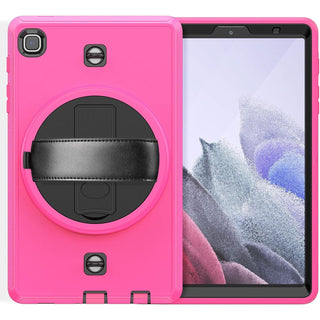 Pachet complet 360° Sigloo: Husa Shockproof Armor + Folie integrata pentru Samsung Galaxy Tab A7 (SM-T500/T505/T507), 10.4" cu stand rotativ, suport creion, curea umar, Roz Bombon
