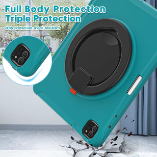 Husa Sigloo pentru iPad Air 13" (2025/2024 M3/M2) si iPad Pro 12.9" – Suport Rotativ, Suport Pencil, – Bleumarin + Negru