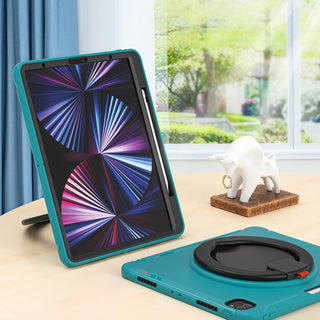 Husa Sigloo pentru iPad Air 13" (2025/2024 M3/M2) si iPad Pro 12.9" – Suport Rotativ, Suport Pencil, – Bleumarin + Negru