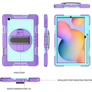 Husa Shockproof Armor pentru Samsung Galaxy Tab A8 (X200/X205), 10.5", Sigloo, stand Built-in, Protectie 360, Mov