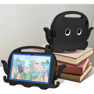 Husa copii pentru Samsung Galaxy Tab A7 Lite(SM-T220/T225), 8.7", Sigloo, Antisoc EVA, cu Maner, Curea Umar, Protectie Completa, Negru mat