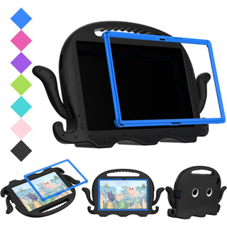 Husa copii pentru Samsung Galaxy Tab A7 Lite(SM-T220/T225), 8.7", Sigloo, Antisoc EVA, cu Maner, Curea Umar, Protectie Completa, Negru mat