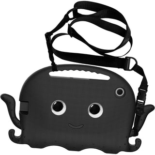 Husa copii pentru Samsung Galaxy Tab A7 Lite(SM-T220/T225), 8.7", Sigloo, Antisoc EVA, cu Maner, Curea Umar, Protectie Completa, Negru mat