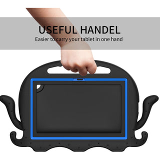 Husa copii pentru Samsung Galaxy Tab A7 Lite(SM-T220/T225), 8.7", Sigloo, Antisoc EVA, cu Maner, Curea Umar, Protectie Completa, Negru mat