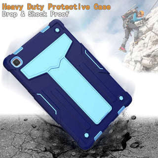 Husa Shockproof Armor, Sigloo, pentru tableta Amazon Kindle Fire HD8 HD 8 Plus 2020, Heavy Duty 2 In1 Hybrid Cover, cu stand, Albastru