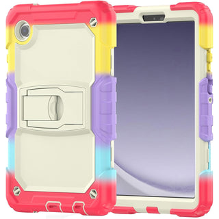 Husa Sigloo pentru Samsung Galaxy Tab A 8.0" 2019 (SM-T290/T295), Carcasa 3 Straturi, Suport kickstand, Protectie Antisoc, Rosu curcubeu