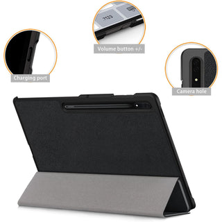 Husa premium Sigloo pentru Samsung Galaxy Tab S10 Ultra, S9 Ultra, S8 Ultra, 14.6", interior de piele sintetica, cu suport Smart Pen, Negru