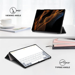 Husa premium Sigloo pentru Samsung Galaxy Tab S10 Ultra, S9 Ultra, S8 Ultra, 14.6", interior de piele sintetica, cu suport Smart Pen, Negru