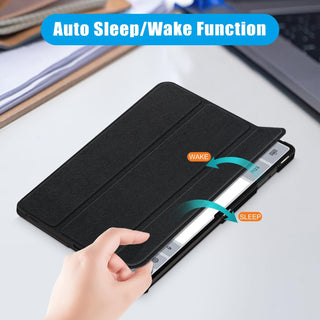 Husa premium Sigloo pentru Samsung Galaxy Tab S10 Ultra, S9 Ultra, S8 Ultra, 14.6", interior de piele sintetica, cu suport Smart Pen, Negru