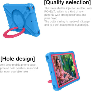 Husa Sigloo pentru tableta Apple Ipad 9/8/7 (2021/2020/2019), 10.2'', robusta, cu stand, usoara, rezistenta la socuri, prietenoasa cu copiii, Albastru