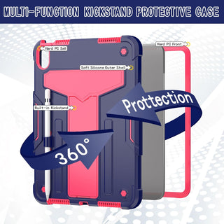 Husa premium Sigloo pentru Apple iPad Air 11, Air 5, Air 4, (11/10.9 Inch) – Protectie Completa, suport rabatabil, Bleumarin cu Roz