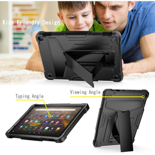 Husa Sigloo, pentru tableta Amazon, All-New Fire HD 10 / Fire HD 10 Plus (11th Generation, 2021), Husa de protectie 3-in-1, Negru