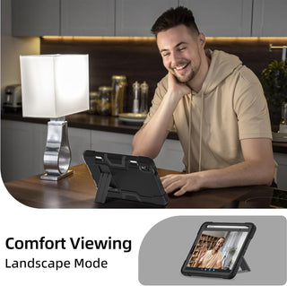 Husa premium Sigloo pentru Apple iPad Mini 7/6 (2024/2021), 8.3", Protectie Completa, Suport Creion, Stand Built -in, Negru