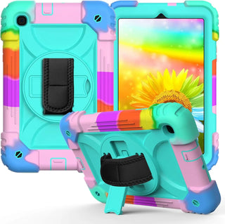 Husa Sigloo pentru Samsung pentru tablet Samsung Galaxy Tab A 8.4" 2020 (SM-T307/T307U), curea de umar, stand rotativ, curea de mana, Multicolor