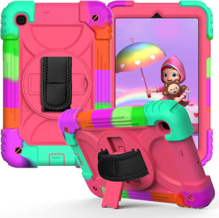 Husa Sigloo pentru Samsung pentru tablet Samsung Galaxy Tab A 8.4" 2020 (SM-T307), curea de umar, stand rotativ, curea de mana, Roz multicolor