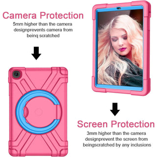 Husa Sigloo, pentru tableta Samsung Tab A 2019, 10.1'', T510/T515, Antisoc cu Maner si Suport Reglabil, Design Rezistent, Acces Facil, Roz