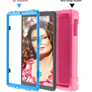 Husa Sigloo, pentru tableta Samsung Tab A 2019, 10.1'', T510/T515, Antisoc cu Maner si Suport Reglabil, Design Rezistent, Acces Facil, Roz
