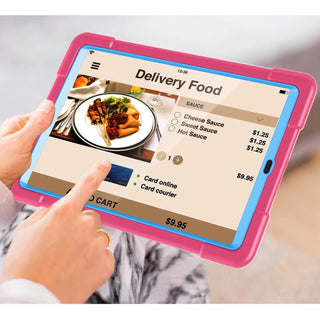 Husa Sigloo, pentru tableta Samsung Tab A 2019, 10.1'', T510/T515, Antisoc cu Maner si Suport Reglabil, Design Rezistent, Acces Facil, Roz