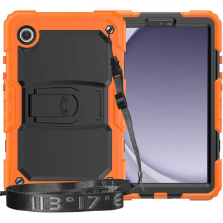 Husa Shockproof Armor pentru Samsung Galaxy Tab A7 Lite(SM-T220/T225), 8.7", Sigloo, stand Built-in, Protectie 360, Portocaliu cu negru